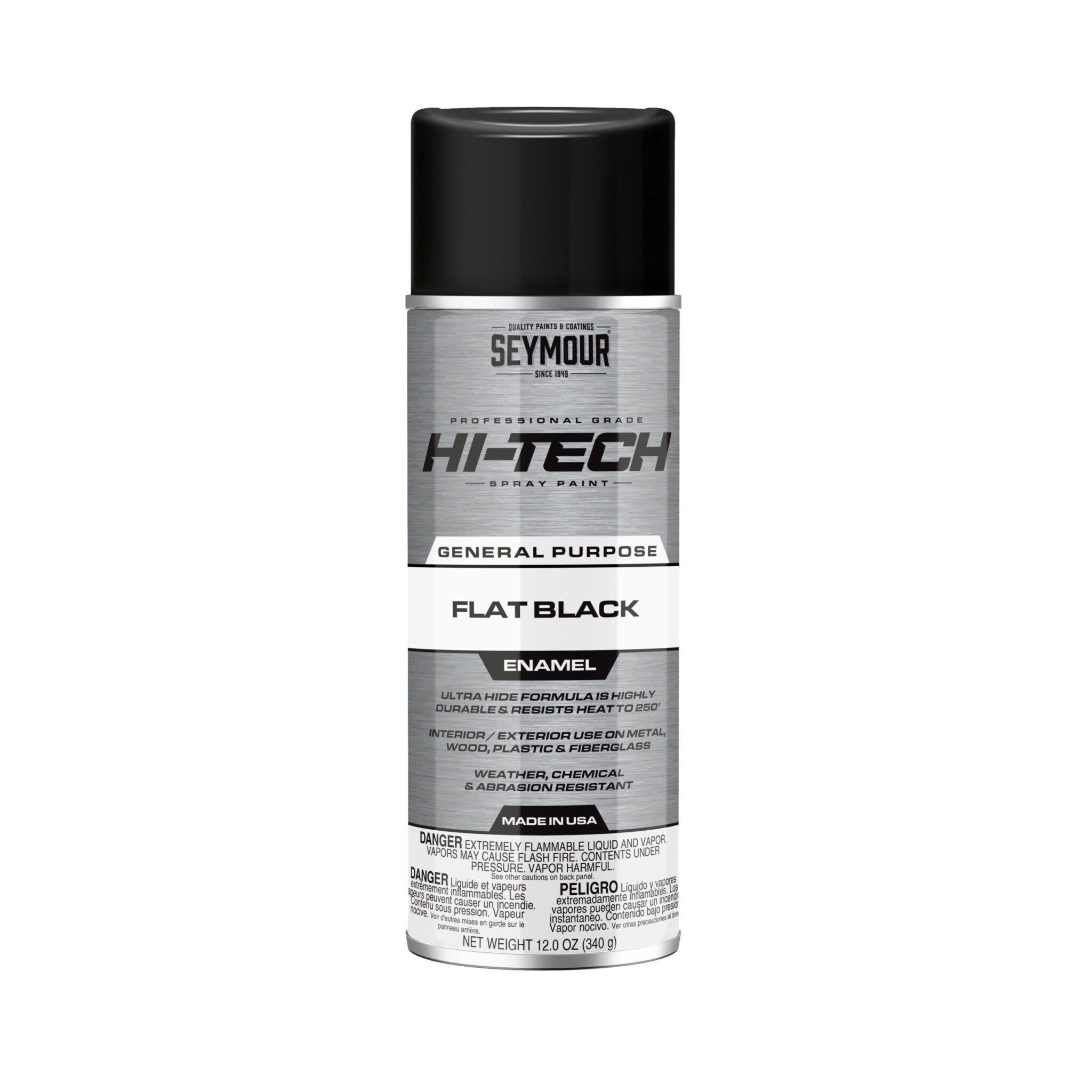 Jenkins Electric 16133 Seymour HiTech Spray Paint, Flat Black