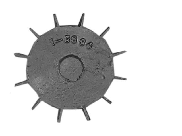 Bottom view of 4-1/2 inch OD Fan Model 3 from Jenkins Electric