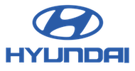 The logo for the Hyundai motor corporation. A slanted blue 